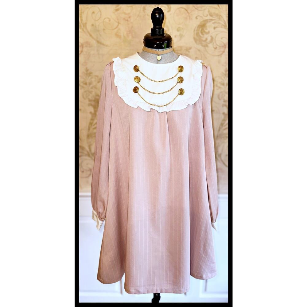 Ank Rouge Pink Napoleon Striped Mini Dress Size M Jirai Kei Japan J Fashion